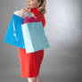 Lady with shopping bags picture