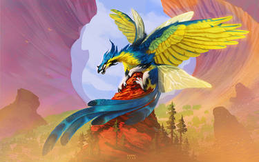 DTIYS Challenge - Blue-and-Yellow Macaw Dragon