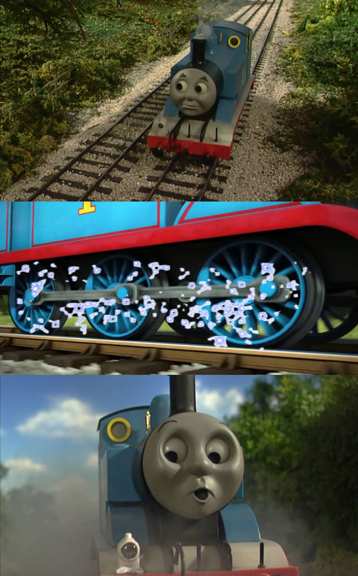 Thomas discoveres magic in his wheels by TankEngine52 on DeviantArt