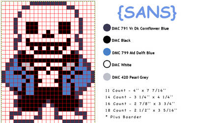 Sans Cross Stitch Chart