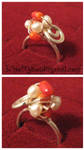 Silver Coral and Pearl Ring by WireMySoul