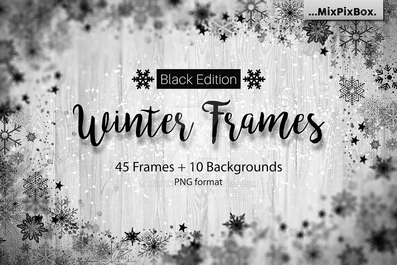 Winter Frames - Black Edition by MixPixBox on DeviantArt