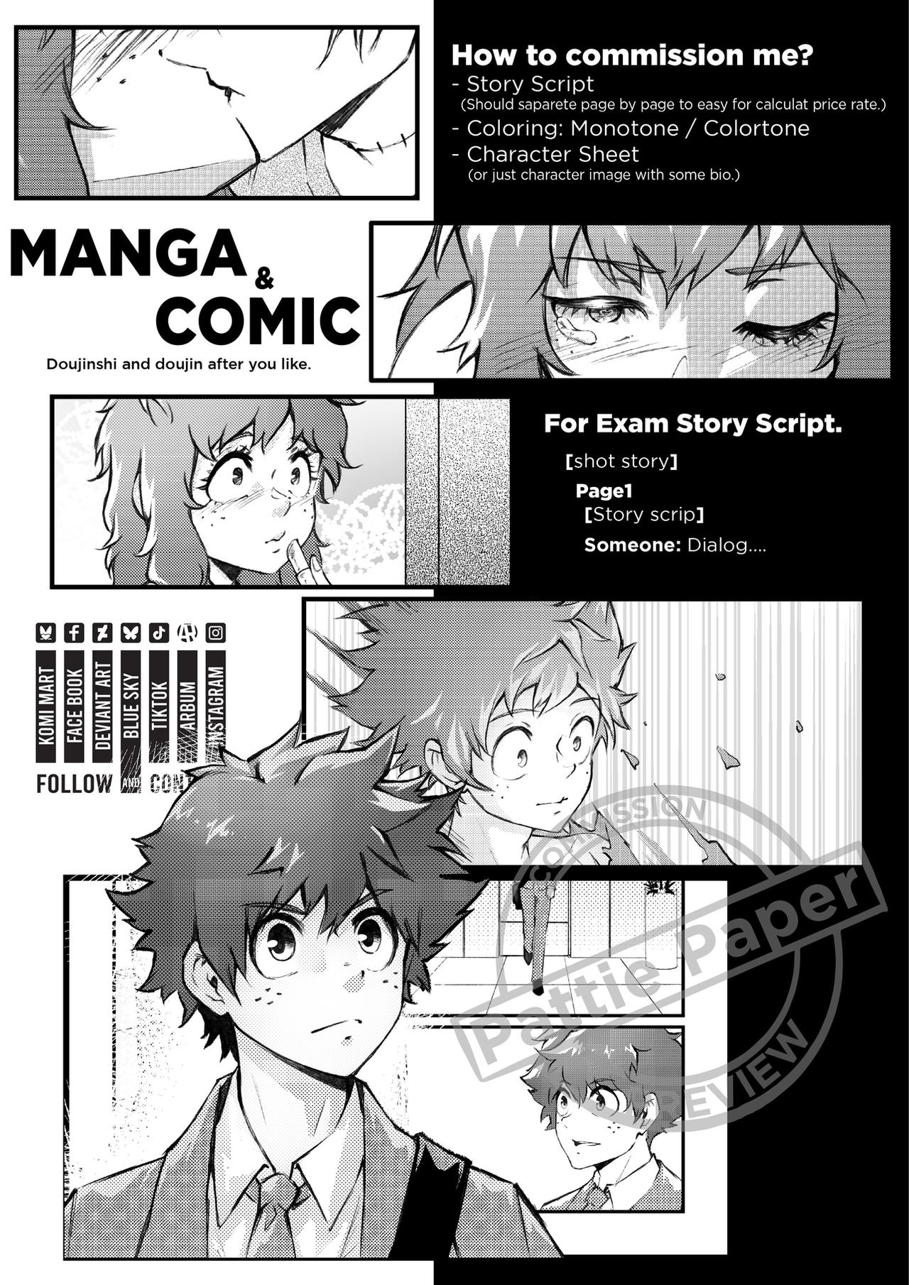 Commission Preview Commission Preview: Manga and Comic Monotone by PattiePaper on DeviantArt