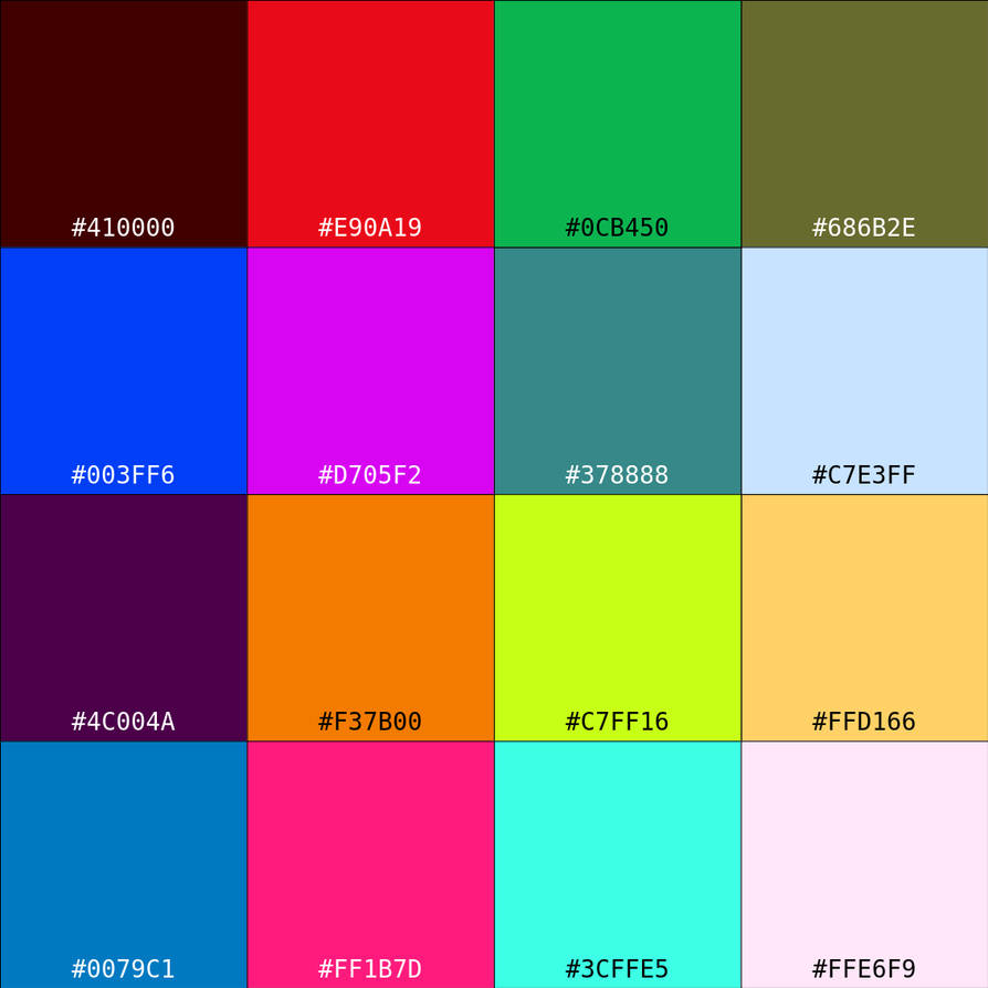 The Most Distinguishable 16 Colors by NDospark320 on DeviantArt