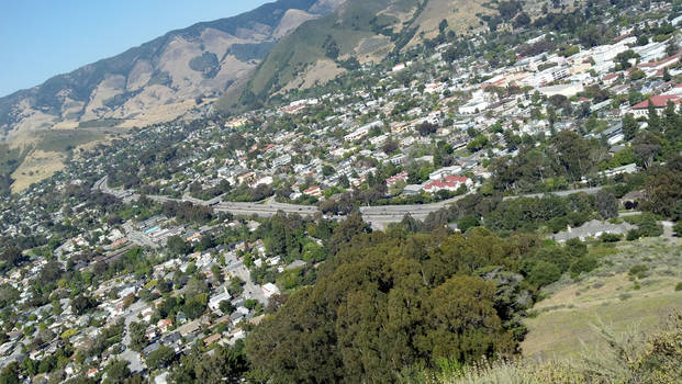 Highway 101 cutting through San Luis Obispo