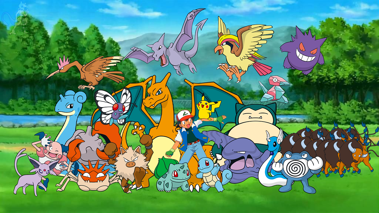 A Equipe de Ash em Kanto