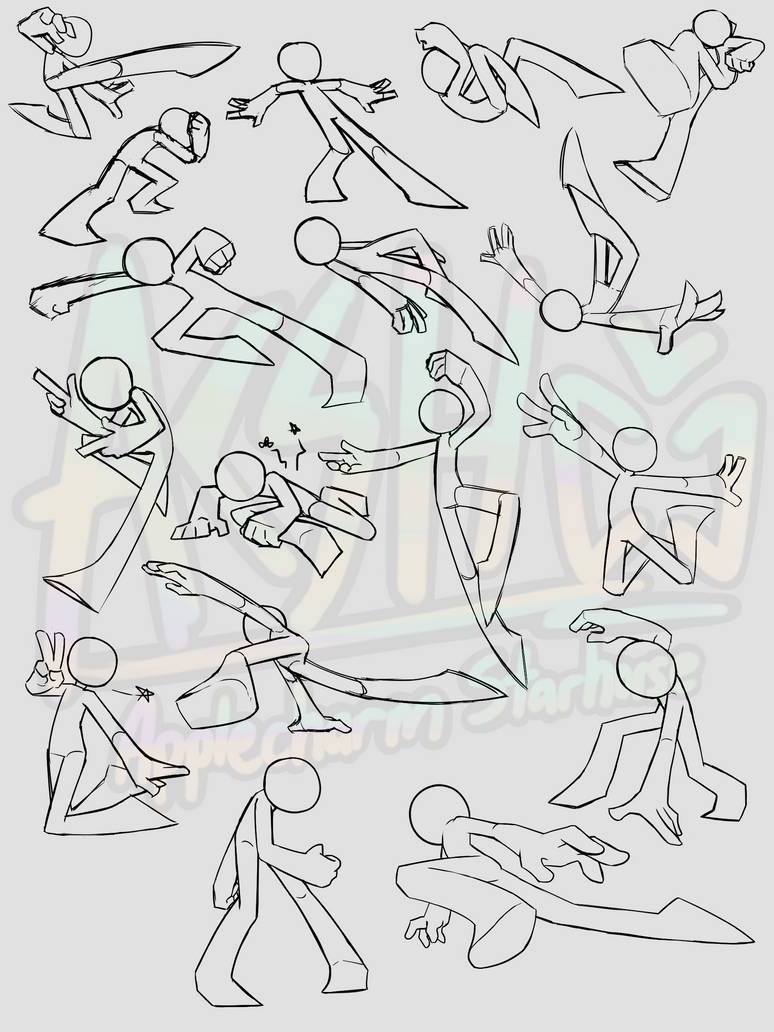 Dynamic stickman poses by BirbMonsta on DeviantArt