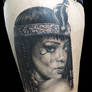 Rihanna Cleopatra tattoo portrait