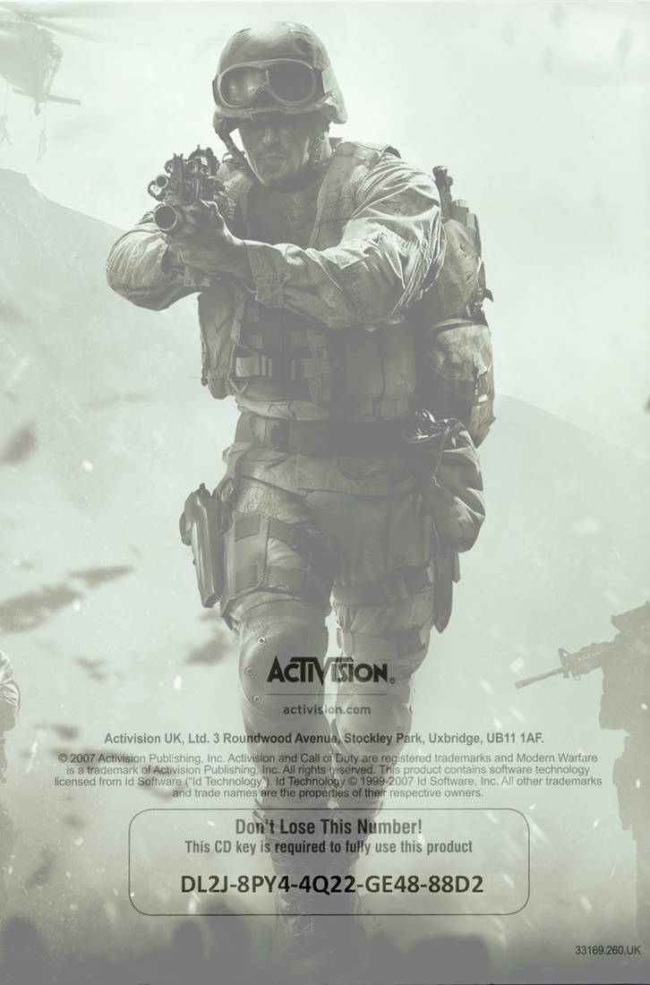 Call Of Duty 4 Modern Warfare DVD Key File. by Anushofficial on DeviantArt