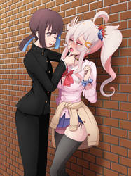 Commission: Momiji and Mahiro kabedon