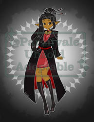 [$15-20 OPEN] Red and Black Hairstick Elf Adopt