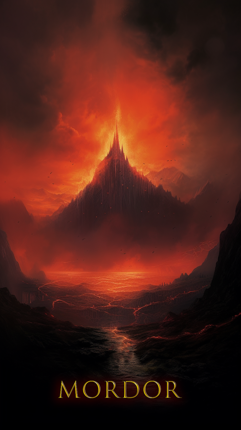 Middle Earth Banner Mordor Sauron Movie Poster Lord of the 