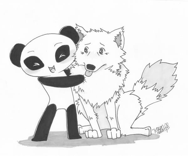 Panda x Wolf love by kaorinchan on DeviantArt