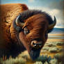 Powerful Bison In Natural Habitat | Metal Poster