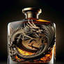 Dragon Sculpture In Whiskey Bottle | Metal Poster