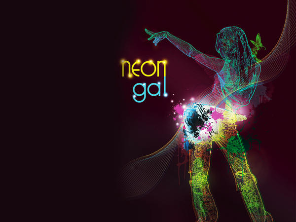 Neon Gal Wallpaper