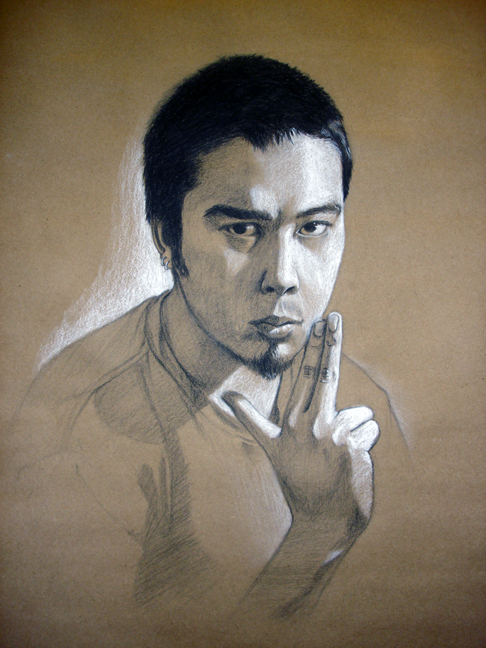 Portrait #89 - Drawing using Charcoal on Toned Paper 