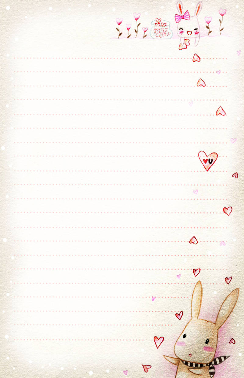 Bunny love - letter paper by tho-be