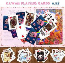 Kawaii playing cards by tho-be