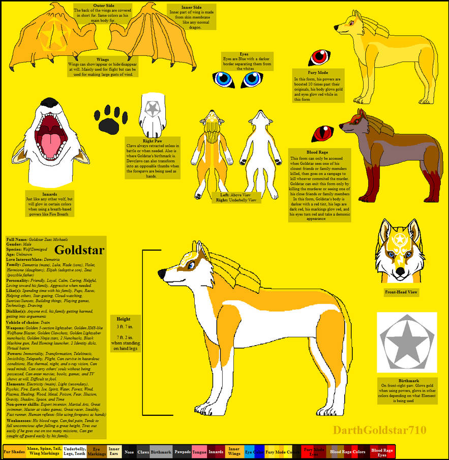 Goldstar Ref Sheet by DarthGoldstar710