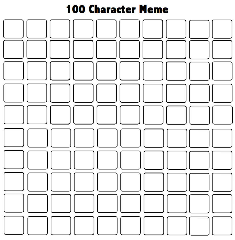 photo Character Memes 2019 100 character meme by darthgoldstar710