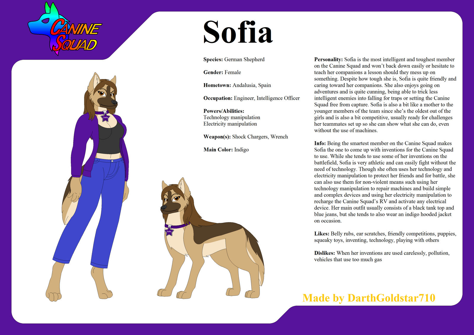 Canine Squad Ref. Sheet: Sofia