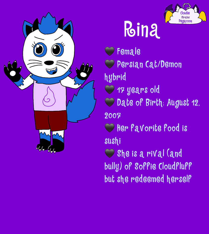 Rina reference sheet by CloudiePegacoon2007 on DeviantArt