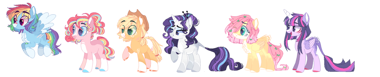 Mlp Rd Mane Mane 6 MLP - Redesigns by SadBanditt on DeviantArt