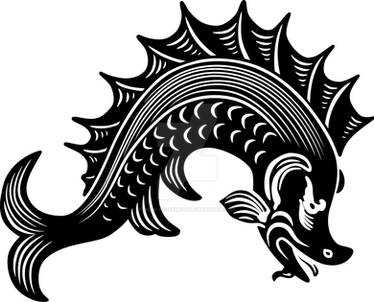 Heraldic Black Dolphin