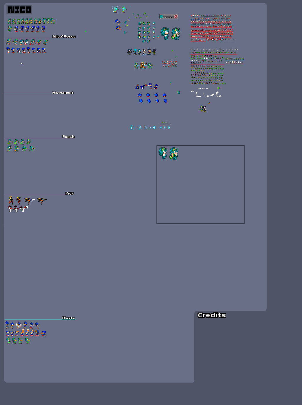 Nico sprite sheet progress
