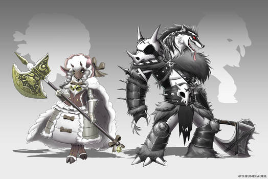 Wooloo Cleric and Obstagoon Barbarian