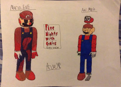 FNWC: Mario.EXE and Ani Mario character designs