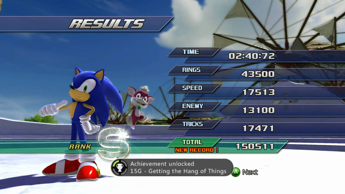 Sonic Ranks Got an S rank and an achievement on Xbox by sonicthehedgehog320 on ...