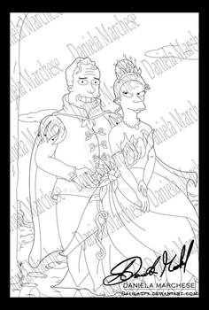 The princess and the Frog Lineart