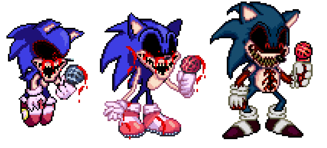 sonic.exe, FridayNightFunkin', sprite sheet / Fanmade remake Sonic