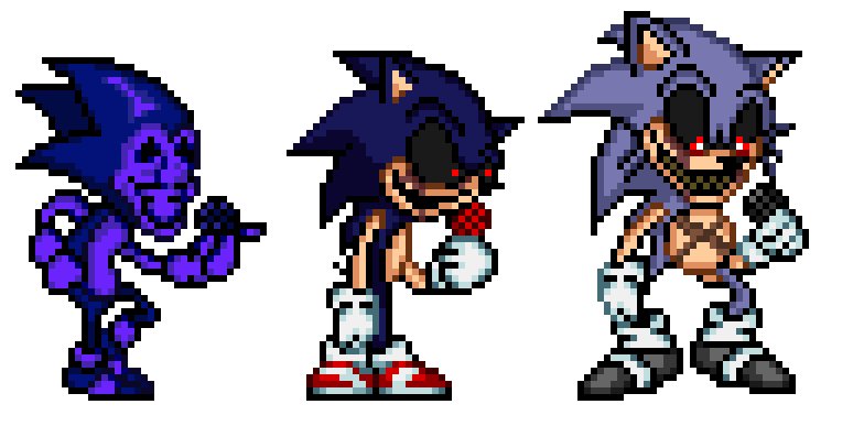 New and Old Sonic.Exe, Majin Sonic and Lord X met by Abbysek on