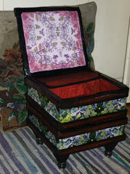 Handmade make up case open top side