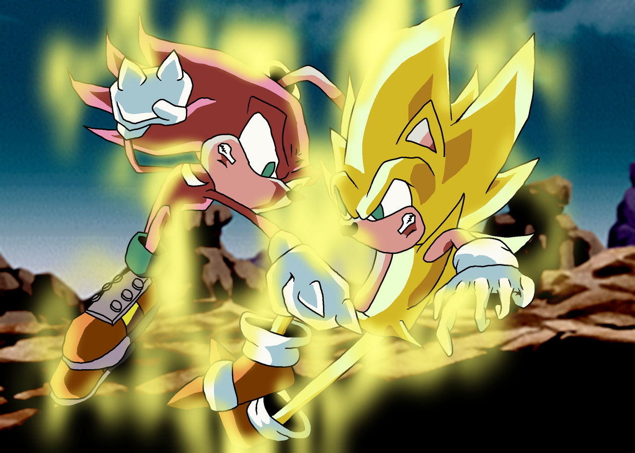 Hyper Knuckles Deviantart Hyper Knuckles Vs Super Sonic by UkrainianSonicArts on DeviantArt