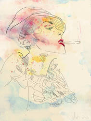 The girl and cigaret