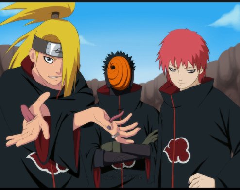 Deidara,Tobi and Sasori