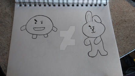 BT21 Shooky and Cooky outline