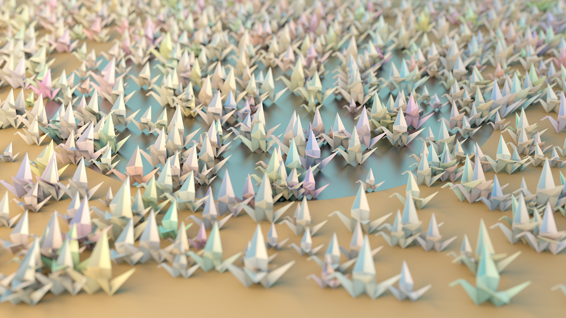 Wallpaper 1000 origami cranes