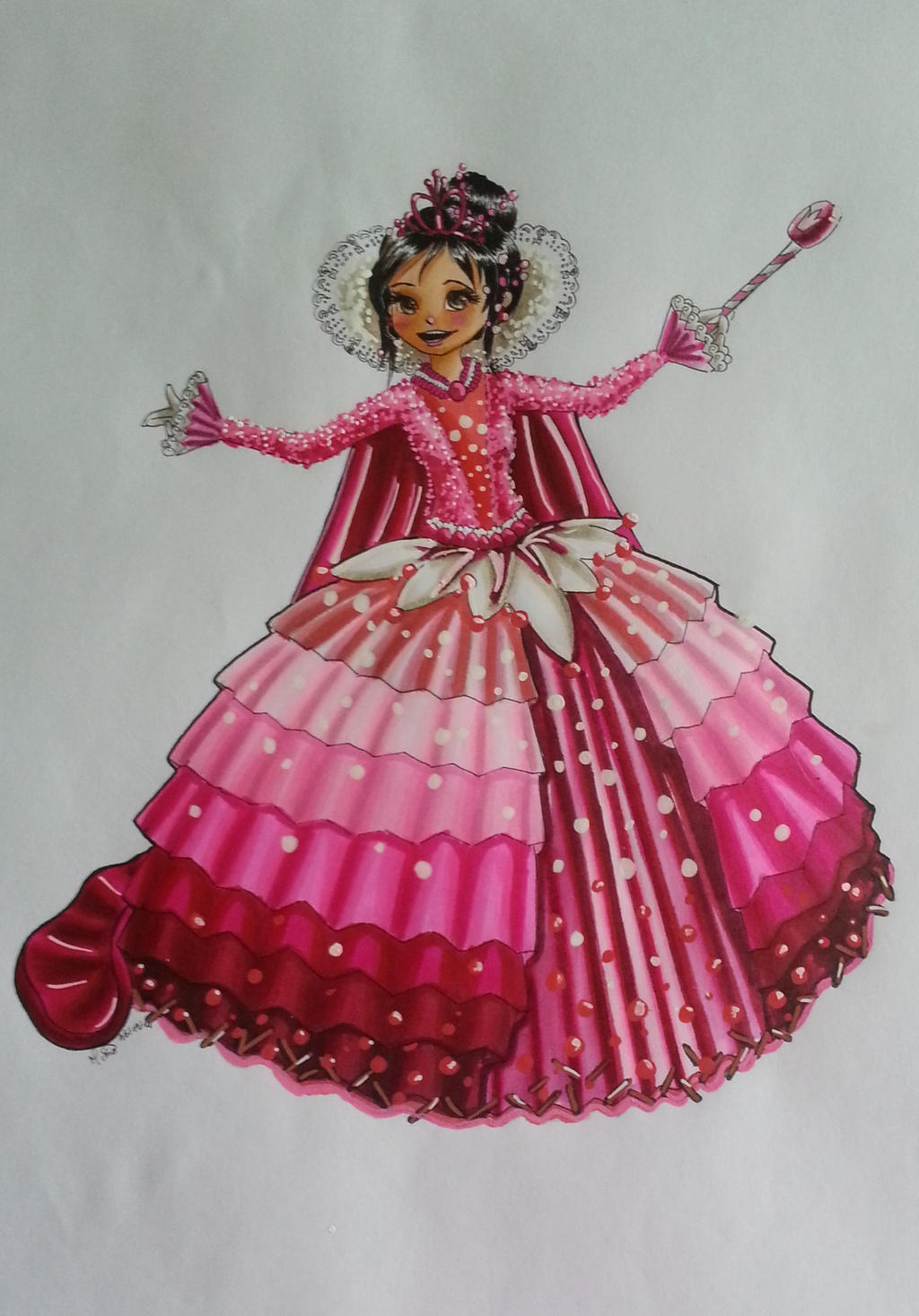 wreck it ralph vanellope princess dress Princess Vanellope Von Schweetz Inspired Tutu Dress Wreck It Ralph Candyland Costume Cosplay Luxury Gown Pink Long Crown Glitter Satin Gown