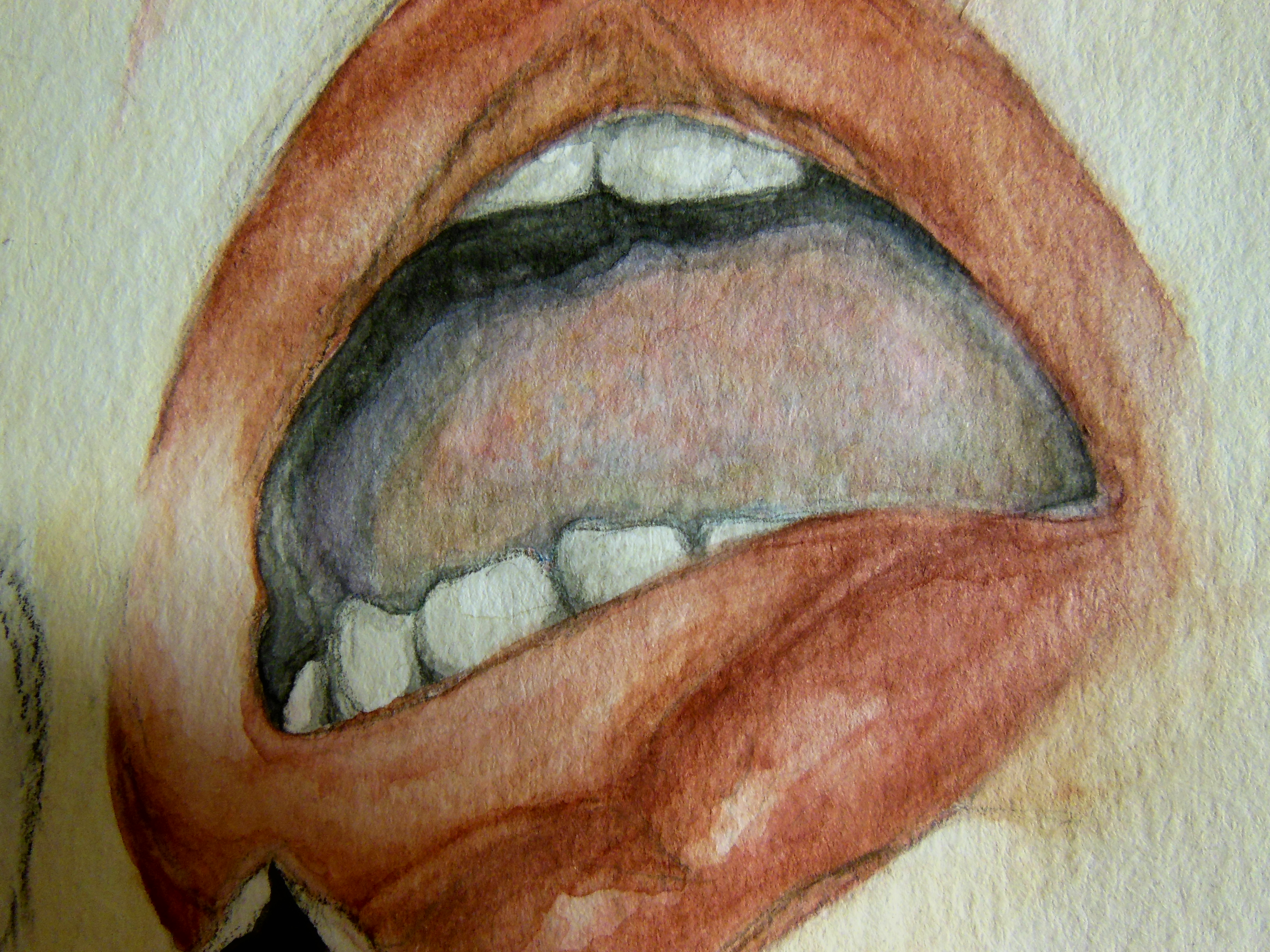 Mouth Watercolor Detail