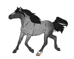 Design: Blue roan quarter horse