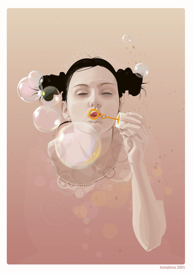 Bubble Girl Vector