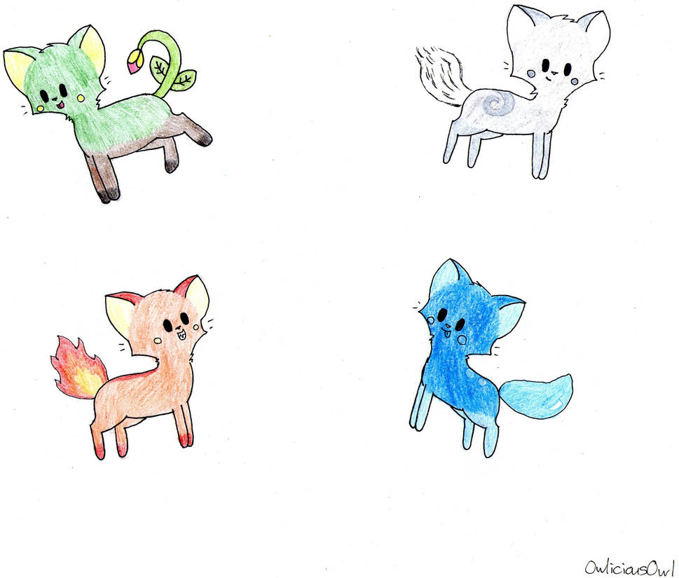 Elemental Cats by Pansetta on DeviantArt