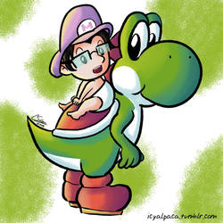 Baby Mark with Yoshi