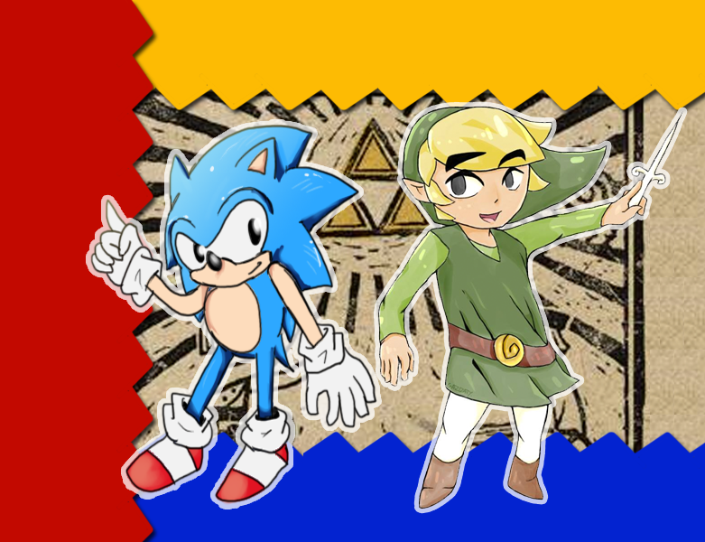 Classic Sonic and Toon Link