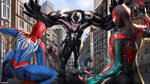 Spider-Man Peter Parker And Miles Morales Vs Venom by ichimoral